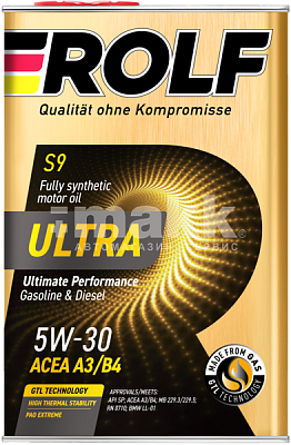 Масло моторное ROLF ULTRA  5W30 синт A3/B4  SP 4л (металл)