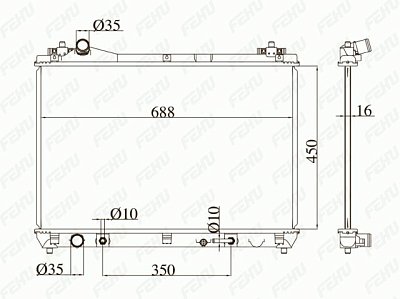 Радиатор охлаждения Suzuki Grand Vitara (05-) 2.0i 2.4i AT FRC1239 Fehu