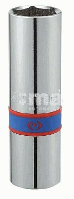 Головка свечная шестигранная 1/2" 16 мм King Tony резиновый фиксатор 463516R (L= 70 мм)