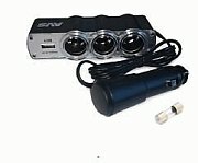 Разветвитель прикуривателя AVS 3 выхода+USB 12-24V CS314U