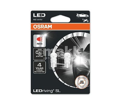 LED Автолампа W5W 12V OSRAM 2825DRP-02B W2,1*9,5d (блистер 2 шт) *