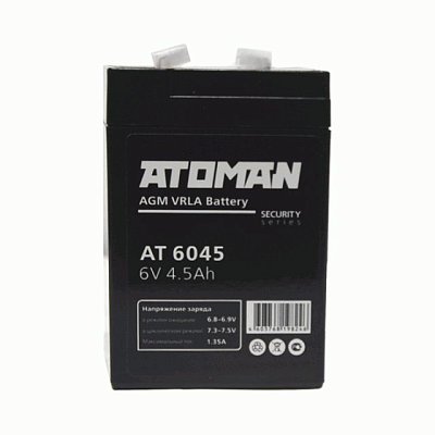 Аккумуляторная батарея ATOMAN 6В 4,5 Ач для ОПС