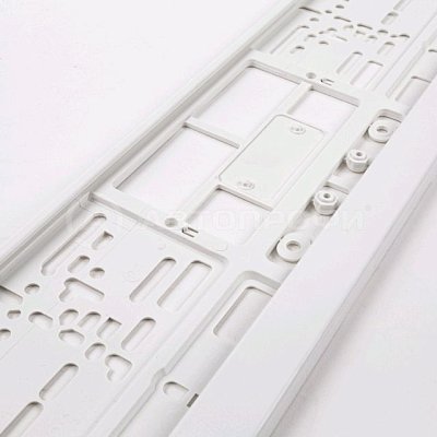 Рамка номерного знака белая двусоставная 50шт/уп RAM WH