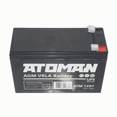 Аккумуляторная батарея ATOMAN 12В 7 Ач для ИБП