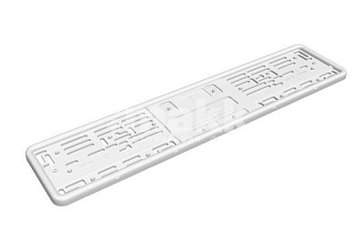 Рамка номерного знака силиконовая Белая c пластиковой основой 1606W