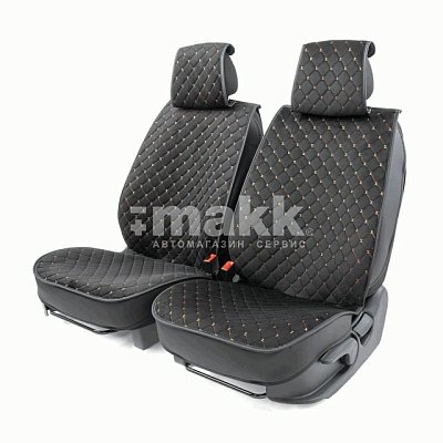 Накидки на сиденье Car Performance передние 2 шт алькантара черн/бежевые 5шт/уп CUS-2012 BK/BE