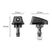 Форсунка ст/омывателя одинарная веерная с гайкой универсальная SKYWAY 2шт