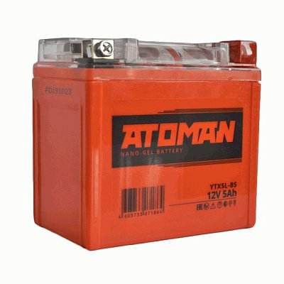 Мото аккумулятор ATOMAN Nano Gel 12V 5Ah (YTX5L-BS)