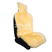 Накидка на сиденье бежевая GS натуральная овчина короткий ворс 1 шт "В" Уценка