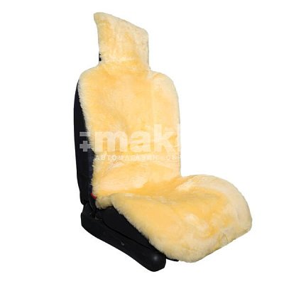 Накидка на сиденье бежевая GS натуральная овчина короткий ворс 1 шт "В" Уценка