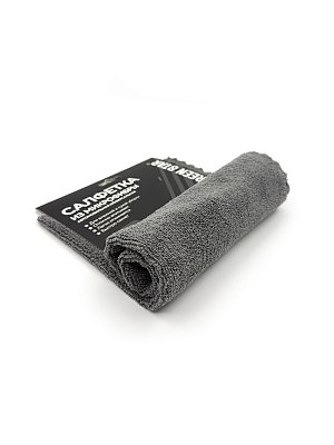 Салфетка из микрофибры 40*40 Green Star серая 320гр/м края ультразвук