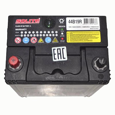 Аккумуляторная батарея 44 Ач Solite CMF п/п (44B19R)  18,7*12,7*19,9