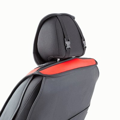 Накидки на сиденье Car Performance передние 2 шт алькантара + экокожа черн/красные  CUS-3044 BK/RD