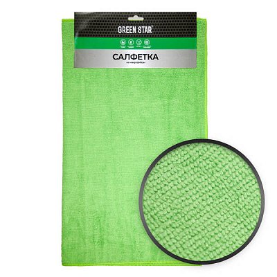 Салфетка из микрофибры 50x60 Green Star зеленая 300 гр/м2 "В"