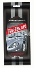 Салфетки влажные 30шт для стекол, фар и зеркал Top Gear
