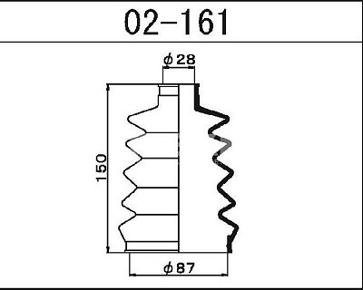 Пыльник ШРУСа MMC Pajero наруж. 02-161 Maruichi "В" (хомуты в ком-те)