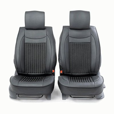 Накидки на сиденье Car Performance передние 2 шт экокожа черные CUS-2072 BK/BK