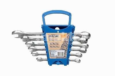 Набор комбинированных ключей, 8,10,12,13,14,17 мм, 6 предметов (пласт. держ) Helfer HF002303