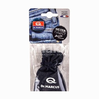 Ароматизатор подвесной Dr.Marcus Fresh Bag Denim Silver (аромат серебра-гламура) 22г DM629box
