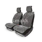 Накидки меховые AUTOPROFI на перед. сиденья, 2 шт, 4 предм, искусственный мех серый MEX-401 GY