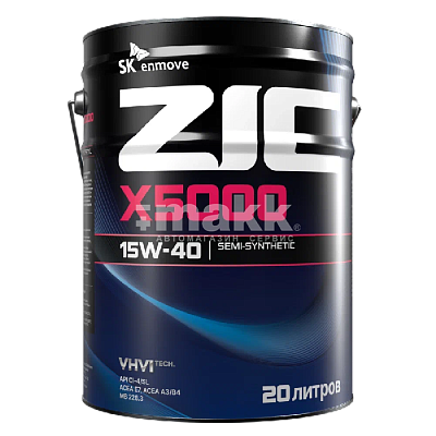 Масло моторное ZIC X5000 15W40 п/синт. API CI-4/SL ACEA E7  20л