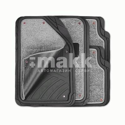 Комплект салонных ковриков focus-2 с отстёгивающимся ковролином TER-420 BK/GY