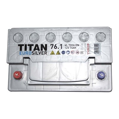 Аккумуляторная батарея 76 Ач Титан Euro Silver п/п   27,6*17,5*19