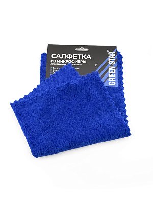 Салфетка из микрофибры 40*40 Green Star синяя 320гр/м края ультразвук