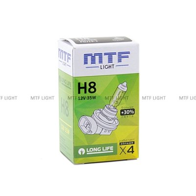 Автолампа H8 12V 35W LONG LIFE MTF