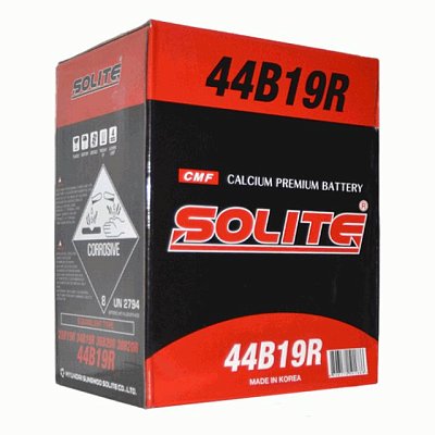 Аккумуляторная батарея 44 Ач Solite CMF п/п (44B19R)  18,7*12,7*19,9
