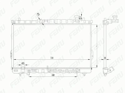 Радиатор охлаждения SantaFe (00-) 2.0Crdi 2.4 2.7 AT FRC1063 Fehu