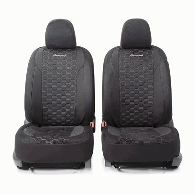 Чехлы ALCANTARA алькантара 15 пред 4 мол чёрн/серые AIRBAGALC-1505 BK/GY
