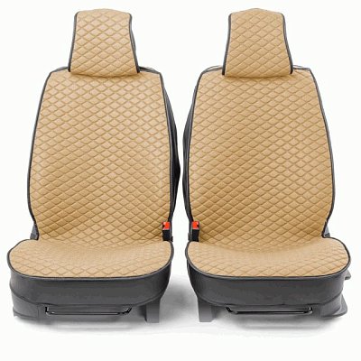 Накидки на сиденье Car Performance передние 2 шт  fiberflax бежевые 10шт/уп CUS-2032 BE