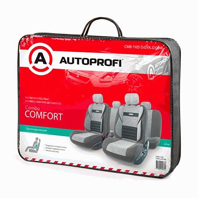 Чехлы Comfort COMBO велюр,11пр. 6 молн,т.сер./св.серый р-р М 5шт/уп CMB-1105 D.GY/L.GY (M)
