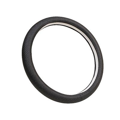 Оплетка перфорированная экокожа, черная Green Star (М)