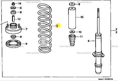 Пружина Honda CR-V 2.0 4WD 97-02 передн. PCS872028 PATRON