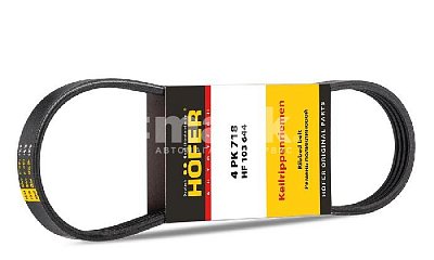 Ремень поликлиновой 4PK718 Renault Logan без ГУР и конд. HF 103 644 Hofer