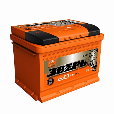 Аккумуляторная батарея 60 ЗВЕРЬ EFB п/п 24,2*17,5*19