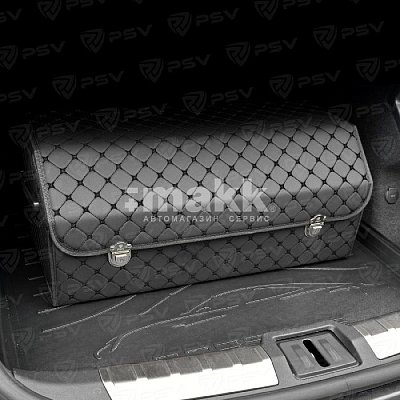 Органайзер в багажник экокожа 30х30х70см черный/черный PSV 137717