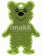 Световозвращающая подвеска МИШКА зеленый