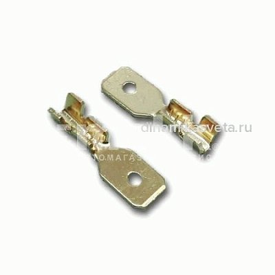 Разъем плоский "папа" без изоляции TITAN 501LR (латунь,6,4мм,16мм,сечение 1,0мм-1,5мм) (ПЭ10/100)