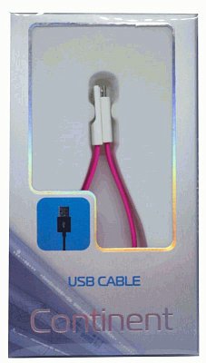 Кабель micro USB магнит Continent 21см розовый DCU-1022PN box1/silver