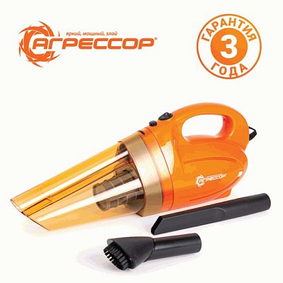 Пылесос автомоб "Агрессор" 12V 100W шнур 4м 2 насадки сумка 6шт/уп AGR-140 Smerch
