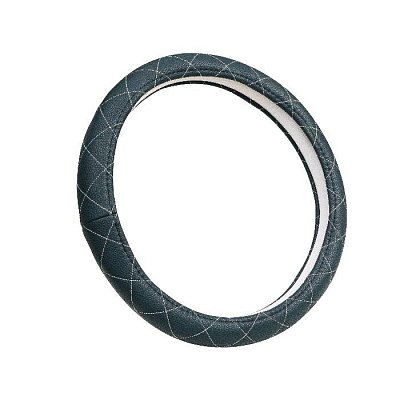 Оплетка спонж экокожа, аквамарин, белый ромб Green Star (М)