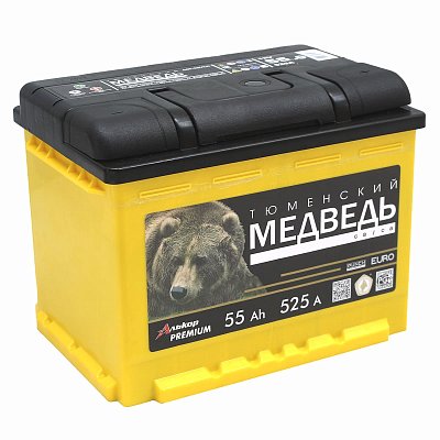 Аккумуляторная батарея 55 Ач Тюменский медведь LA о/п  24,2*17,5*19