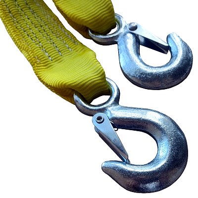 Трос 5т 5м буксировочный динамический, рывковый 2 крюка в пакете Green Star