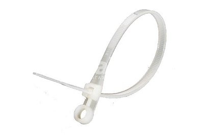 Стяжка кабельная с отверстием под винт 4х150мм КСО4*150(б) FortisFlex (белый, нейлон) (ПЭ10/100)