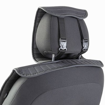 Накидки на сиденье Car Performance передние 2 шт fiberflax черн/серые 5шт/уп CUS-1022 BK/GY