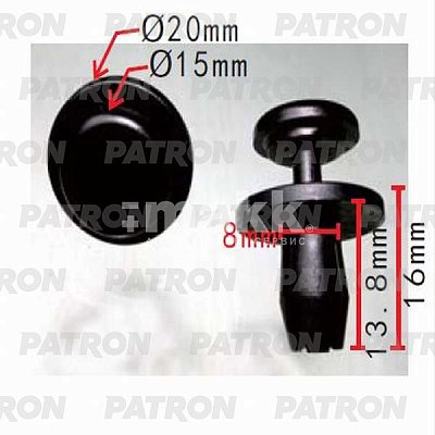 Клипса пластмассовая Citroen, Peugeot подкрылки, защита, бампер P37-0194A Patron