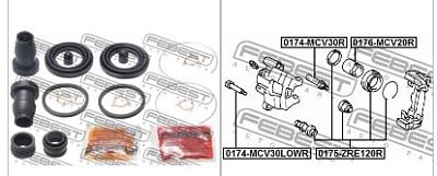 Ремкомплект тормозного суппорта Toyota Camry Gracia MCV2# SXV2# 0175-ZRE120R FEBEST